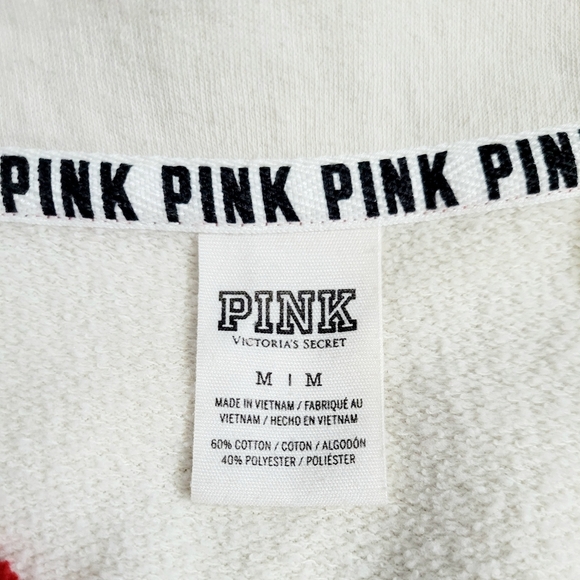 Victoria's Secret PINK Women's Sweatshirt 1/4 Zip Size Medium LOVE PINK logo - Picture 10 of 12